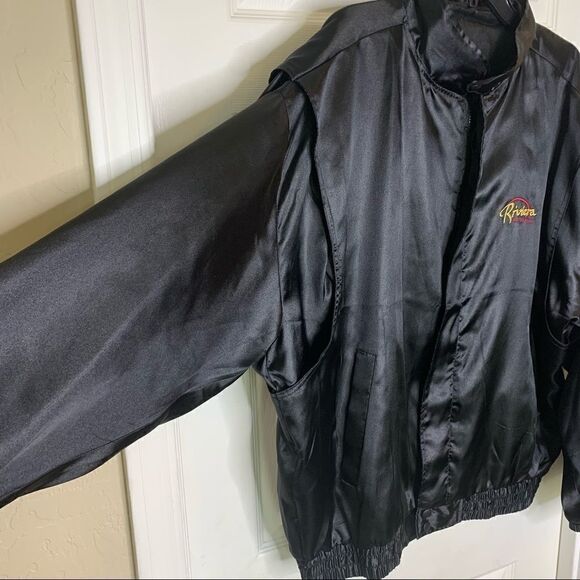 Vintage Rivera Casino Embroidered Satin Bomber XL - Picture 4 of 12